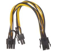 Akyga AK-CA-55 - Cable Adaptador de Corriente (6 Pines, 2 Conectores Hembra PCI-E 6+2 Pines, 15 cm)
