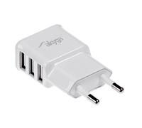 akyga AK de enchufes 05 CH Cargador con 3 x USB Conector 5 V/3.1 A/15 W Blanco
