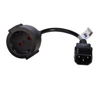 AKYGA AK-PC-10A - Cable de alimentación Schuko de 3 Pines IEC C14 / EU CEE 7/4, 15 cm, Color Negro