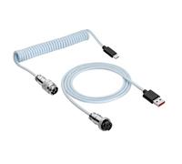 AKYGA AK-USB-48 - Cable trenzado USB tipo C a USB A de 3,0 m, color azul cielo, cable en espiral para teclado de juegos con conector de aviador extraíble