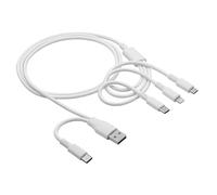 AKYGA AK-USB-52 - Cable de carga 3 en 1, USB-A, USB-C Micro USB, compatible con iPhone 1,2 m, 5 V, 2 A, 10 W, cable de carga múltiple para smartphone y tablet