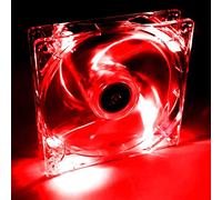 Akyga AW-12A-BR - Ventilador para PC Molex (4 ledes, 120 mm), Color Rojo y Negro
