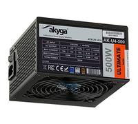 Akyga - Fuente de alimentación ATX (500 W, 80+, APFC P8, 4 Pines, 2 PCI-E, 6 SATA, Ventilador de 12 cm), Color Bronce