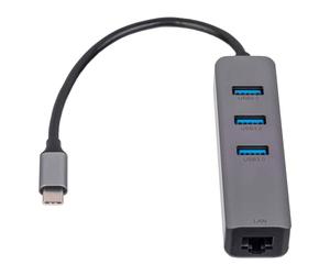 AKYGA Hub USB Type C TO 3X USB 3.0 AK-AD-66 Network Card 10/100/1000 15 cm
