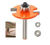 AKYLIN Fresa de 8 mm, fresa de disco con 2 rodamientos intercambiables, ranura articulada, herramienta de acoplamiento para galletas de madera