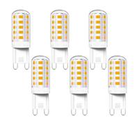 Akynite Bombilla G9 LED 4W Luz Cálida 2700K, 400LM, 33 LEDs, CA 230V, Equivalente G9 40W Halógena, No Regulable, Bombillas LED Casquillo Calida para Luz Aplique de Espejo, pack de 6