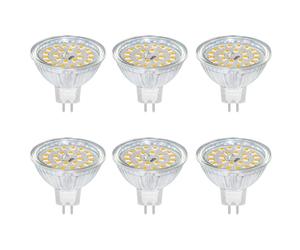 Akynite Bombilla GU5.3 5W 12V LED Blanco Cálido 3000K, Ø50 mm, Luz 120 grados, equivalente a halógena GU5.3 35W 50W, 500 lm, CA CC 12V MR16 Foco LED Empotrable, no regulable, pack de 6