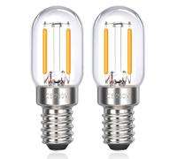 Akynite Bombilla Nevera LED T22 E14 2W Luz Cálida 2700K, 200LM, AC 230V, Equivalente a E14 15W Halógena, No Regulable, Bombillas LED para Lámpara de Sal, Frigorífico, pack de 2