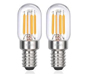 Akynite Bombilla Nevera LED T22 E14 3W Luz Cálida 2700K, 250LM, CA 230V, Equivalente 25W, No Regulable, Casquillo Fino Tubular Filamento LED para Campana de Cocina Luz Pequeña, Pack de 2