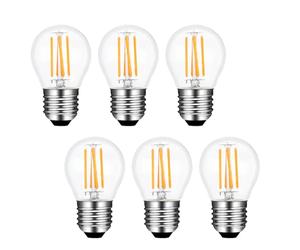 Akynite Bombillas Globo E27 LED 4W Luz Cálida 2700K, 400 Lúmenes, No Regulable, AC 220-240V, Bombilla Filamento Casquillo Gordo, Mini Globo LED E27 G45 para Luz Decorativa, pack de 6