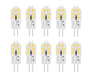 Akynite Bombillas LED 12V 2W Blanco Frio 6000K para Camper, 200LM, 12 SMD, Equivalente Halógena Bi Pin G4 10W-20W, G4 LED 12V Fria para Campana Cocina/Piscina, No Regulable, Pack de 10
