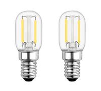 Akynite Bombillas LED Nevera E14 2W Luz Fria 6000K, T22, 200LM, Equivalente a 10W-20W, Casquillo Fino, Retro Vintage LED E14 Pequeña para Frigorífico, Luz de Noche, No Regulable, pack de 2