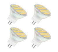Akynite Focos LED MR11 GU4 12V 4W Luz Neutra 4000K, 120°, 400LM, 35mm MR11 35W Halógena Equivalente, CA CC 12V-24V GU4 Foco LED para Campana Extractora Caravana, No Regulable, pack de 4