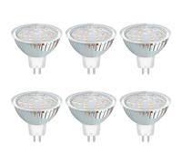 Akynite MR16 GU5.3 3W 12V LED Luz Calida 3000K, Ø50mm, 120 grados, Equivalente Halógeno 20W, 300 lm, CA CC 12V Foco LED Blanco Frio para Luz Cocina Armario, no regulable, pack de 6
