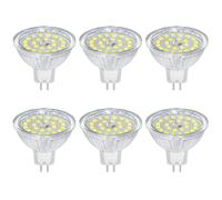 Akynite MR16 GU5.3 5W 12V LED Blanco Frío 6000K, 50mm, 120 grados, equivalente halógeno GU5.3 35W 50 W, 500 lm, CA CC 12V Foco LED MR16 para Luz Cocina Armario, no regulable, pack de 6
