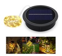 Akynite Tapa de Repuesto Solar de 10,5 cm con Luces de Cadena de Cobre de 1 m, Tapa de Repuesto Solar Grande de 4,13 pulgadas, Luces de Hadas para Regadera Impermeables, Accesorios para Jardín