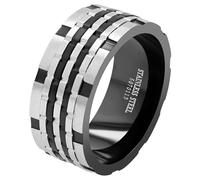 Akzent Anillo para hombre - Anillo para hombre, tamaño 62, 64, 66, 68, 70, 72, de acero inoxidable en bicolor, 100% impermeable y respetuoso con la piel, 68, Acero inoxidable, Sin piedras preciosas
