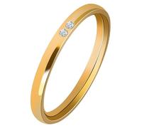 Akzent Anillo para mujer - Anillo para mujer, tamaño 52, 54, 56, 58, 60 de acero inoxidable en oro, 100% impermeable y respetuoso con la piel, 56, Acero inoxidable