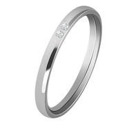 Akzent Anillo para mujer - Anillo para mujer, tamaño 52, 54, 56, 58, 60, de acero inoxidable en plata, 100% impermeable y respetuoso con la piel, 56, Acero inoxidable