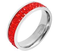 Akzent Anillo para mujer - Anillo para mujer, tamaño 54, 56, 58, 60, de acero inoxidable en plata, 100% impermeable y respetuoso con la piel, 58, Acero inoxidable