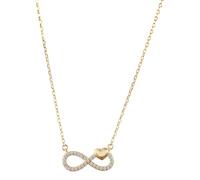 Akzent Cadena de plata 925 para mujer con colgante, colgante con un corazón, 43 + 5 cm, collar de infinito con circonitas, plata y oro, cierre de mosquetón, regalo para mujeres, 42, Plata, No es una