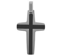 Akzent Colgante de acero inoxidable en bicolor, unisex, colgante de cruz, 3,6 cm de ancho, cierre de ojal, amuletos sin collar, regalo para hombre y mujer, 100% impermeable y respetuoso con la piel