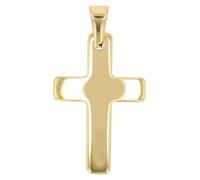 Akzent Colgante de acero inoxidable en oro unisex, colgante de cruz, 1,9 cm de ancho, cierre de ojal, amuletos sin collar, regalo para hombre y mujer, 100% impermeable y respetuoso con la piel