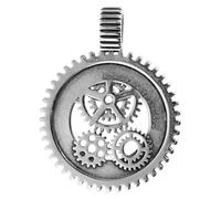 Akzent Colgante de acero inoxidable en plata unisex, 3,5 cm de ancho, cierre de ojal, amuletos sin collar, regalo para hombre y mujer, 100% resistente al agua y respetuoso con la piel