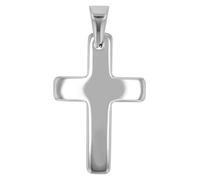 Akzent Colgante de acero inoxidable en plata unisex, colgante de cruz, 1,9 cm de ancho, cierre de ojal, amuletos sin collar, regalo para hombre y mujer, 100% impermeable y respetuoso con la piel