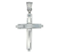 Akzent Colgante de acero inoxidable para unisex, colgante de cruz, 2,0 cm de ancho, cierre de ojal, amuletos sin collar, regalo para hombre y mujer, 100% impermeable y respetuoso con la piel, 2.0