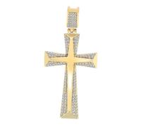 Akzent Colgante de acero inoxidable unisex | colgante de cruz de 2,7 cm de ancho | cierre de ojal | Charms sin collar | Regalo para hombre y mujer | 100% impermeable y respetuoso con la piel, 3.3