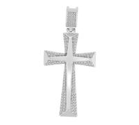 Akzent Colgante de acero inoxidable unisex | colgante de cruz de 2,7 cm de ancho | cierre de ojal | Charms sin collar | Regalo para hombre y mujer | 100% impermeable y respetuoso con la piel, 3.3