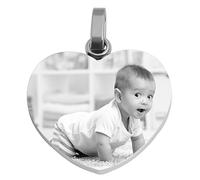 Akzent Colgante de corazón unisex de acero inoxidable grabado 5020111, Acero inoxidable