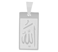 Akzent Colgante unisex de acero inoxidable, 2,6 cm de ancho, cierre de ojal, sin collar, regalo para hombre y mujer, 100 % resistente al agua y respetuoso con la piel, 1.5, Acero inoxidable
