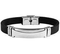Akzent Galeb 5030070 - Pulsera unisex de caucho y acero inoxidable con cierre de gancho, 21 centimeters, Silicona Acero inoxidable