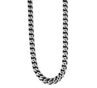 Akzent Hombre de acero inoxidable 50 cm, color plateado con colgante, acabado atemporal, accesorio de alta calidad