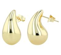 Akzent Juego de pendientes para mujer - acero inoxidable dorado - 4/14 mm de diámetro - con cierre de tuerca - sin níquel y hipoalergénicos - Incluye caja de regalo