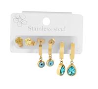 Akzent Juego de pendientes para mujer - Plata - Trébol - Adornos Simili - 4 mm de diámetro - con cierre de tuerca - Sin níquel e hipoalergénicos - Incluye caja de regalo
