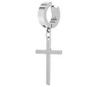 Akzent Odeli - Pendientes de aro con colgante de cruz (acero inoxidable), Acero inoxidable
