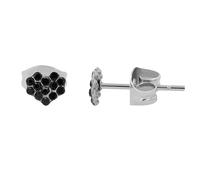 Akzent Pendientes de acero inoxidable con diseño de corazón y simili, diseño de Cyra, Acero inoxidable
