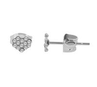 Akzent Pendientes de acero inoxidable con diseño de corazón y simili, diseño de Cyra, Acero inoxidable