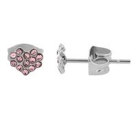 Akzent Pendientes de acero inoxidable con diseño de corazón y simili, diseño de Cyra, Acero inoxidable