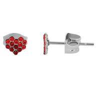 Akzent Pendientes de acero inoxidable con diseño de corazón y simili, diseño de Cyra, Acero inoxidable