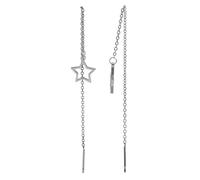 Akzent Pendientes de acero inoxidable con forma de estrella, 10, Acero inoxidable