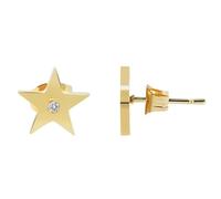 Akzent Pendientes de acero inoxidable, diseño de estrella con similio, Acero inoxidable