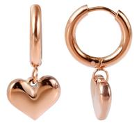 Akzent Pendientes de aro de acero inoxidable con forma de corazón, Acero inoxidable