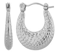 Akzent Pendientes de aro de acero inoxidable resistentes al agua para mujer en plata, 100% impermeables y hipoalergénicos