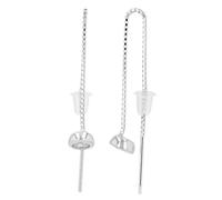 AKZENT Pendientes de aro de plata 925 resistentes al agua con colgante para mujer en plata, rodiada, 100% impermeables y hipoalergénicos