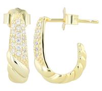 AKZENT Pendientes de aro de plata 925 resistentes al agua para mujer en oro, rodiados, 100% impermeables y hipoalergénicos