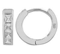 AKZENT Pendientes de aro de plata 925 resistentes al agua para mujer en plata, rodiados, 100% impermeables y hipoalergénicos